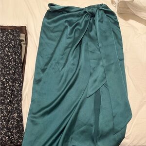 Zara Teal Midi Skirt